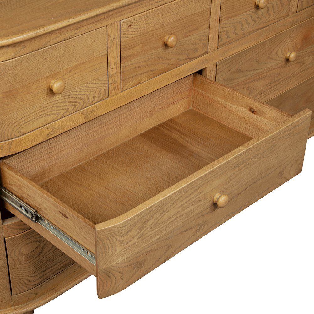 Astrid 8 - Drawer Dresser In Solid Oak Wood. Picture 9