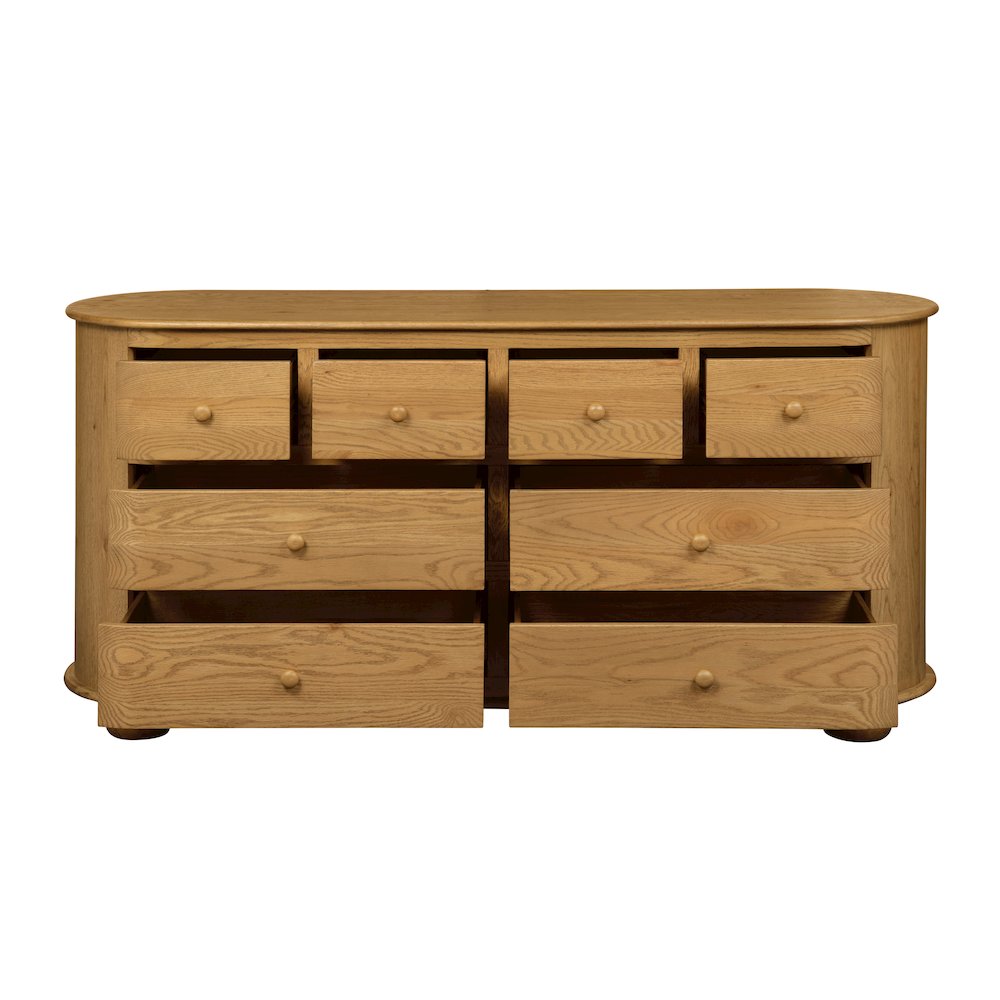 Astrid 8 - Drawer Dresser In Solid Oak Wood. Picture 5