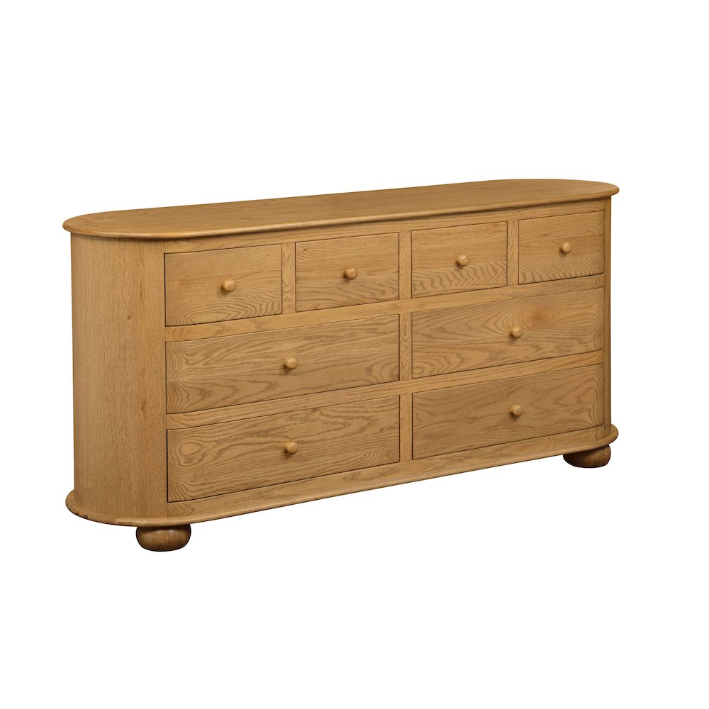Astrid 8 - Drawer Dresser In Solid Oak Wood. Picture 2