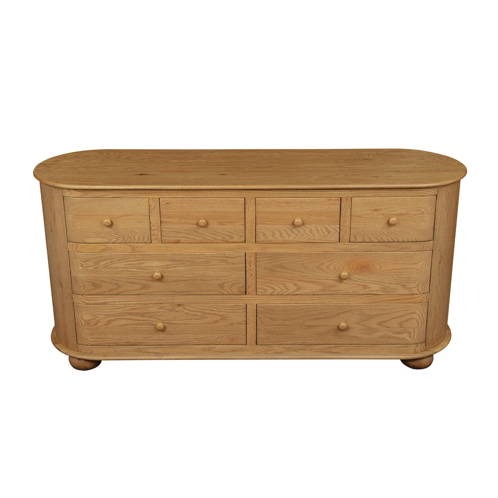 Astrid 8 - Drawer Dresser In Solid Oak Wood. Picture 7
