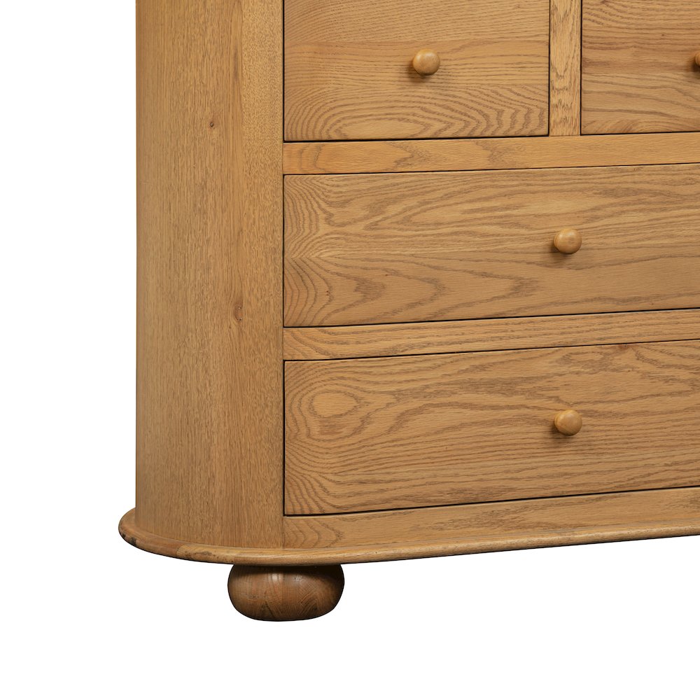 Astrid 8 - Drawer Dresser In Solid Oak Wood. Picture 10