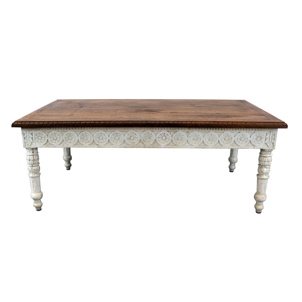 Bay Hand-Carved Cocktail Table. Picture 1