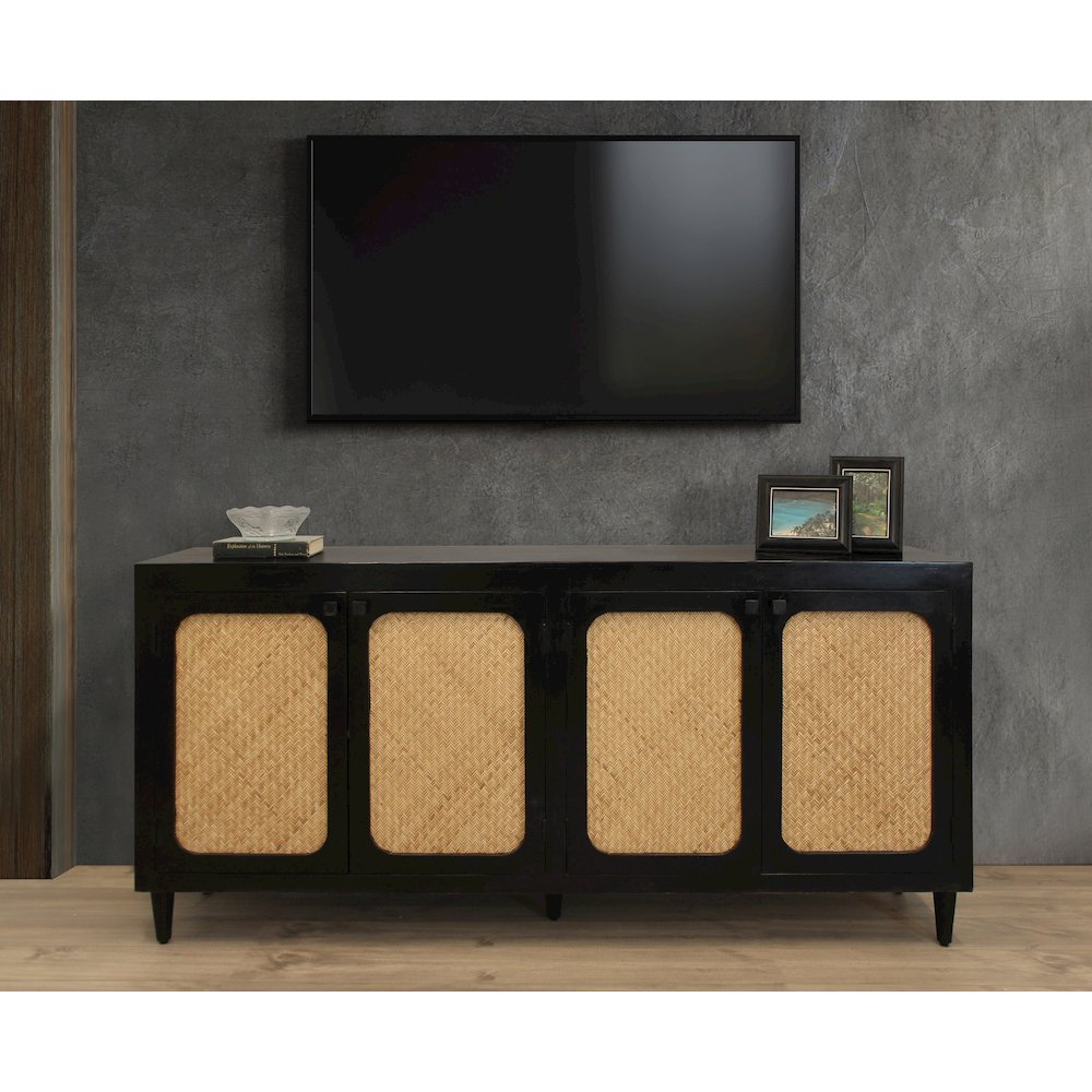 Navice 4-Door Sideboard in Natural and Black. Picture 2