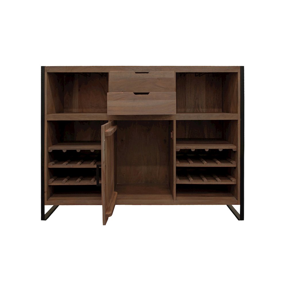 Gail Wine & Bar Console in Gray Wash. Picture 4