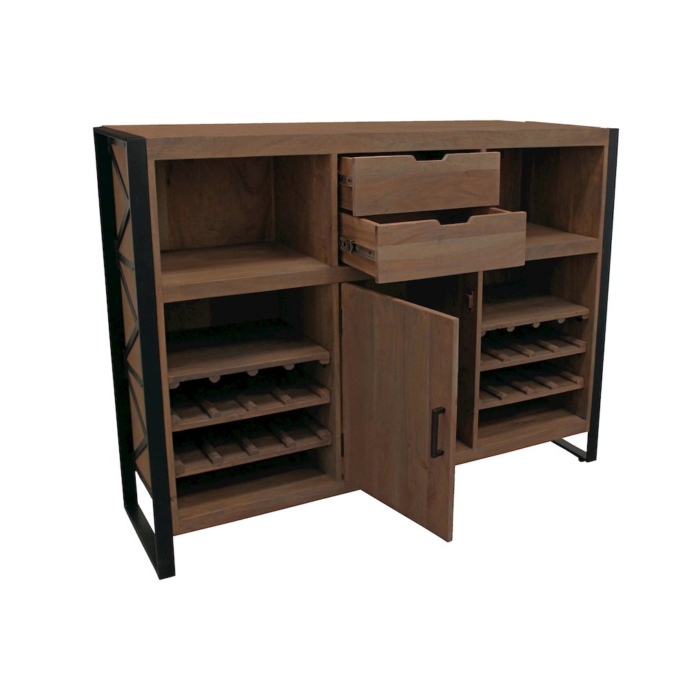 Gail Wine & Bar Console in Gray Wash. Picture 5