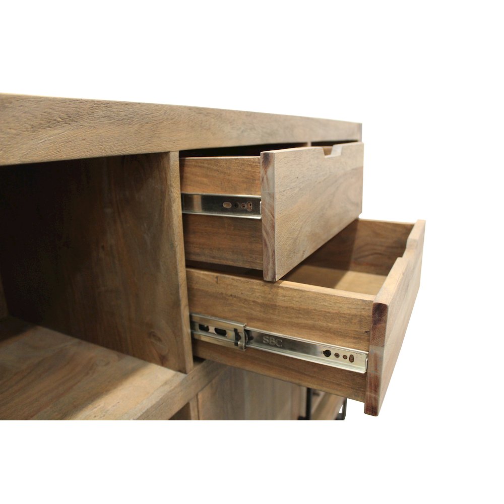 Gail Wine & Bar Console in Gray Wash. Picture 9