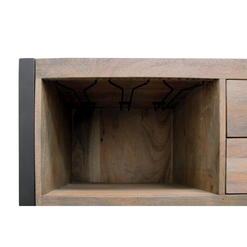 Gail Wine & Bar Console in Gray Wash. Picture 10