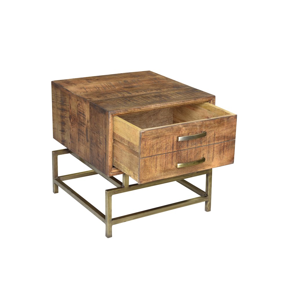 Mid-Century Goldbust 1-Drawer Side Table. Picture 3