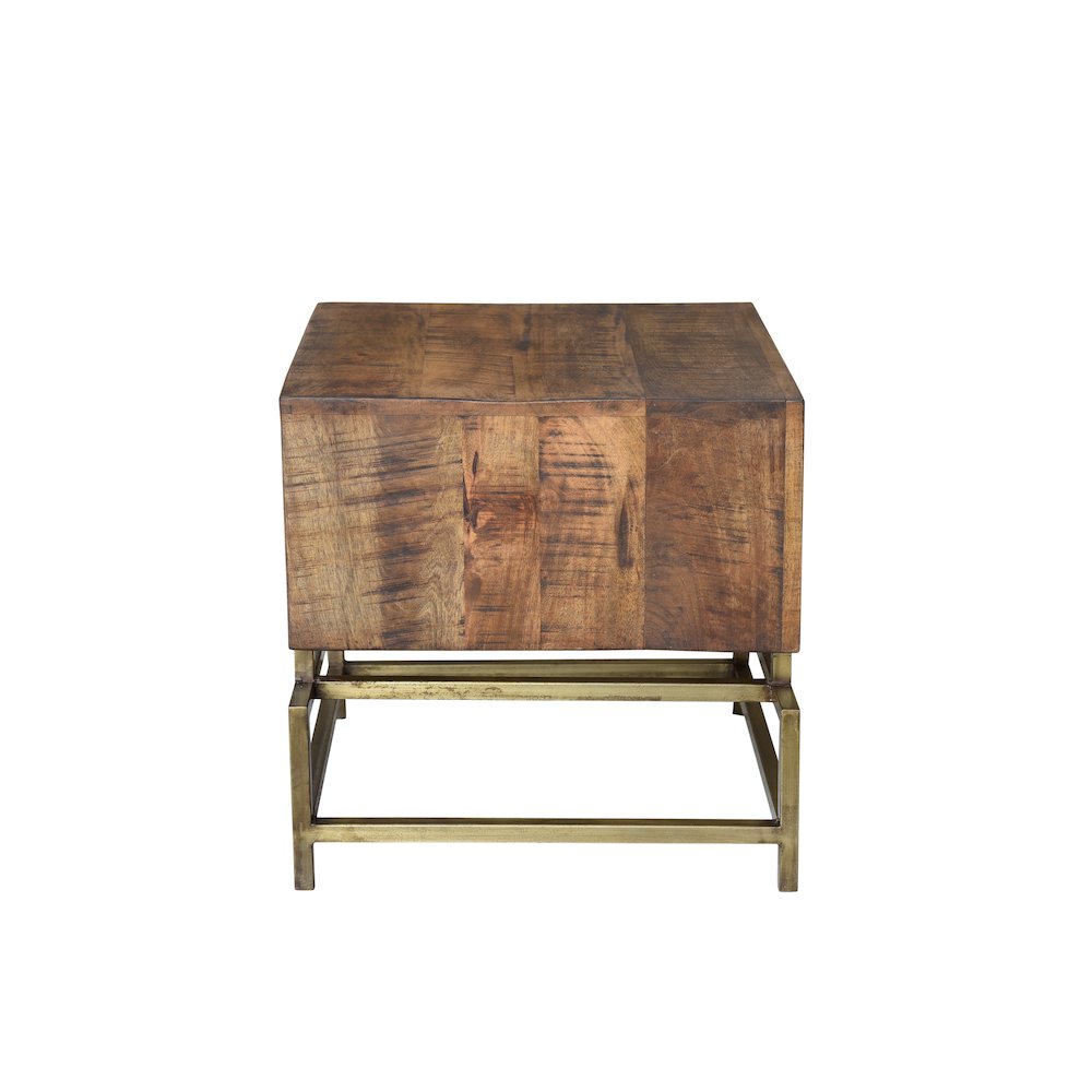 Mid-Century Goldbust 1-Drawer Side Table. Picture 4