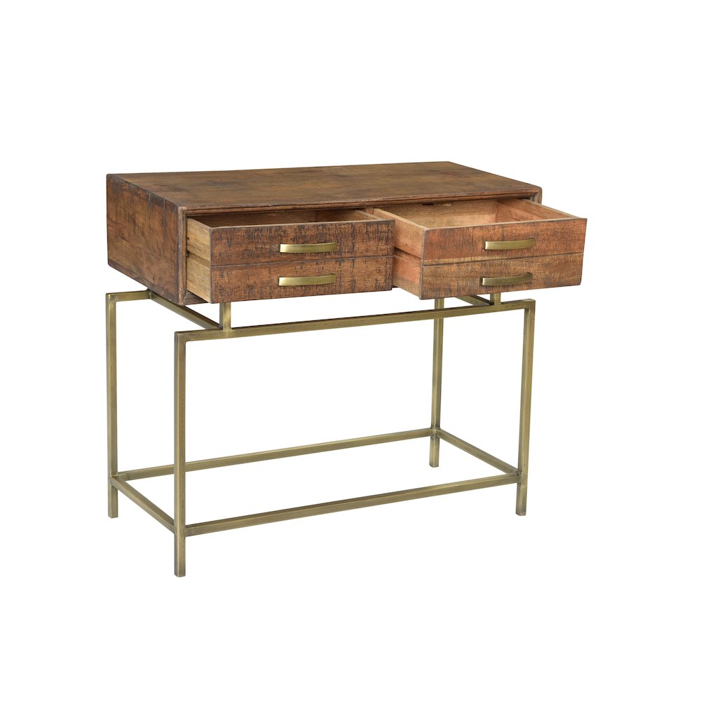 Mid-Century Goldbust 2-Drawer Console Table. Picture 3