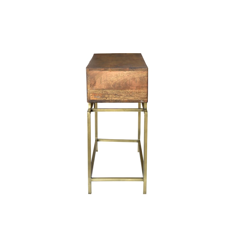Mid-Century Goldbust 2-Drawer Console Table. Picture 4
