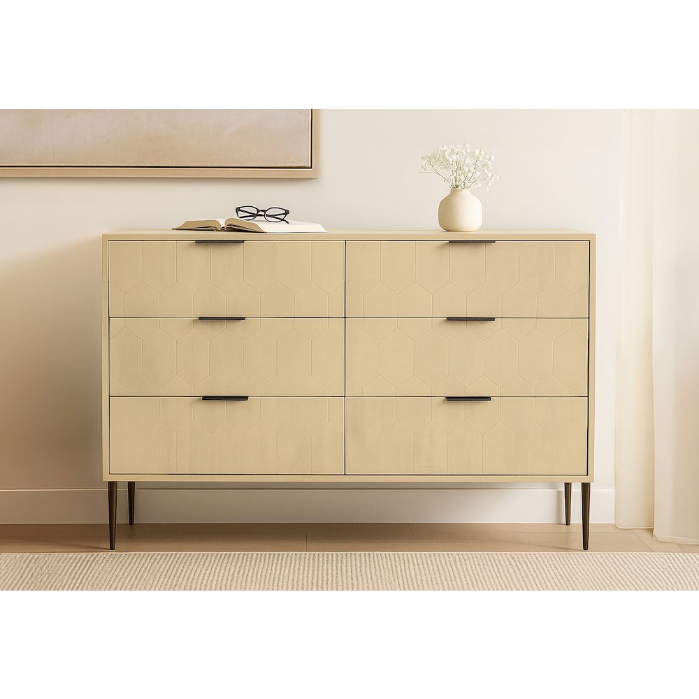 Ren 6-Drawer Dresser in Aged Natural. Picture 2
