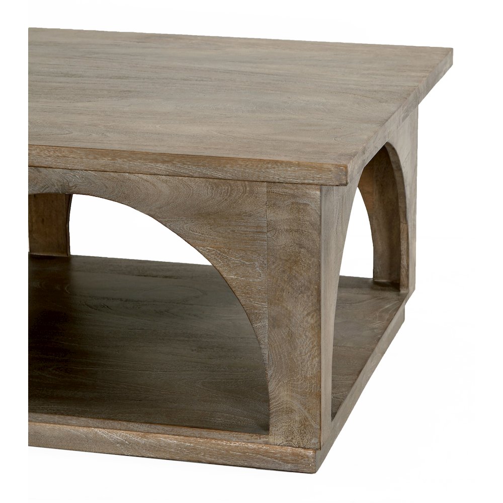 Archie Solid Wood Coffee Table in North Creek Brown. Picture 4
