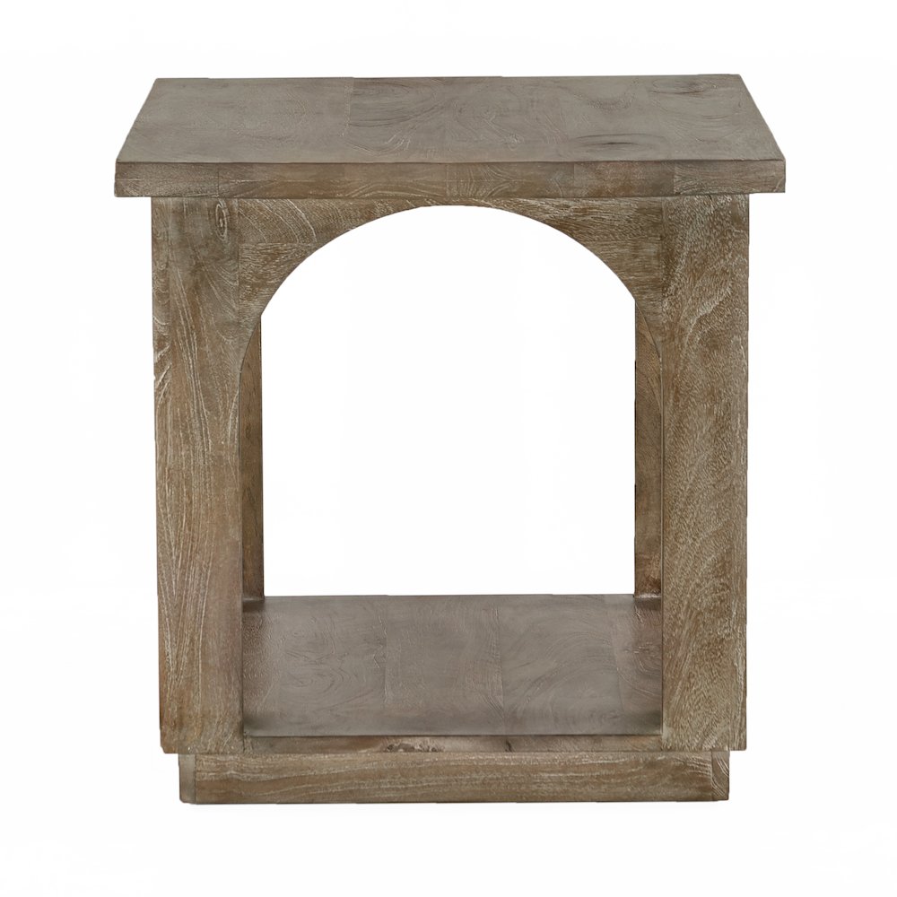Archie Solid Wood End Table in North Creek Brown. Picture 4