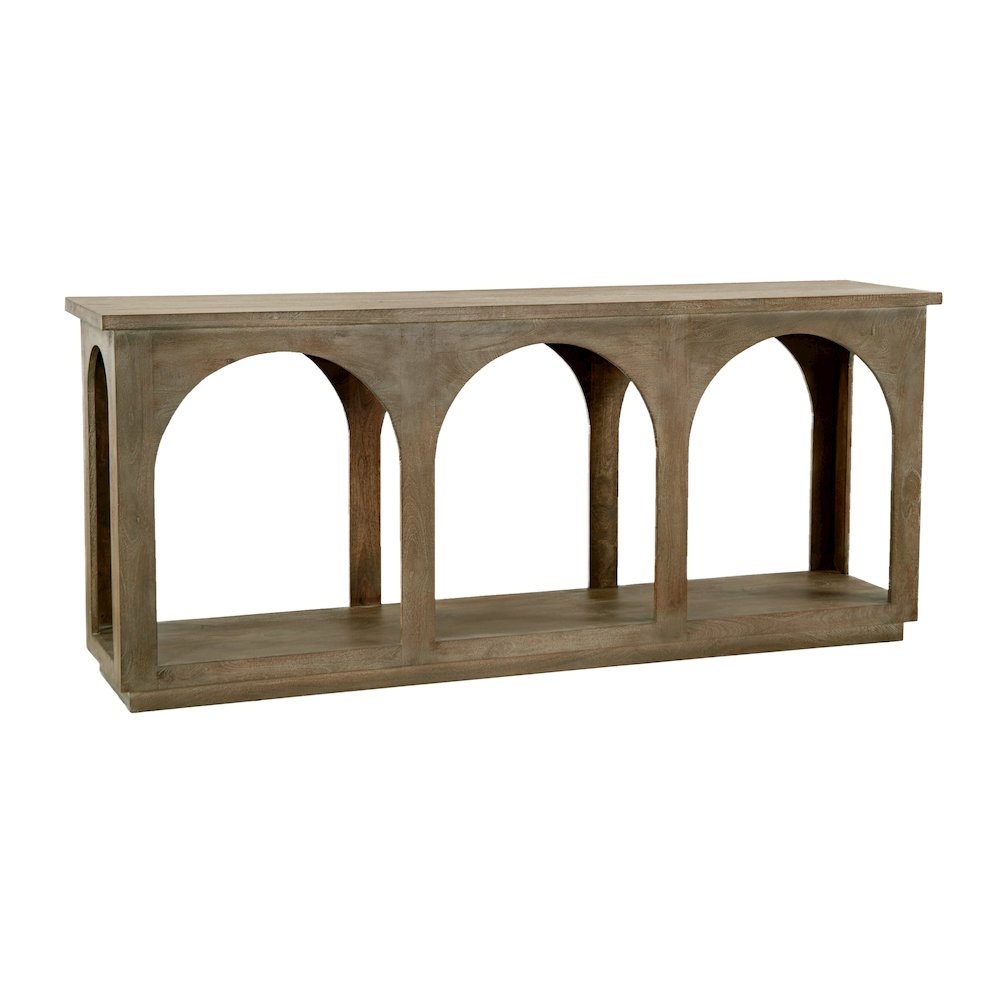 Archie Solid Wood Console Table in North Creek Brown. Picture 5