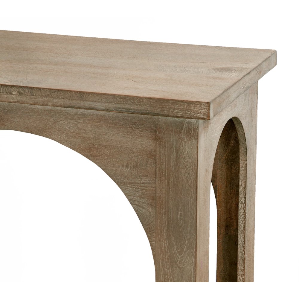 Archie Solid Wood Console Table in North Creek Brown. Picture 4