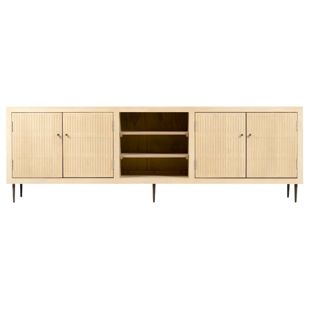 Sampson 4-Door Media Cabinet in Aged Natural. Picture 1