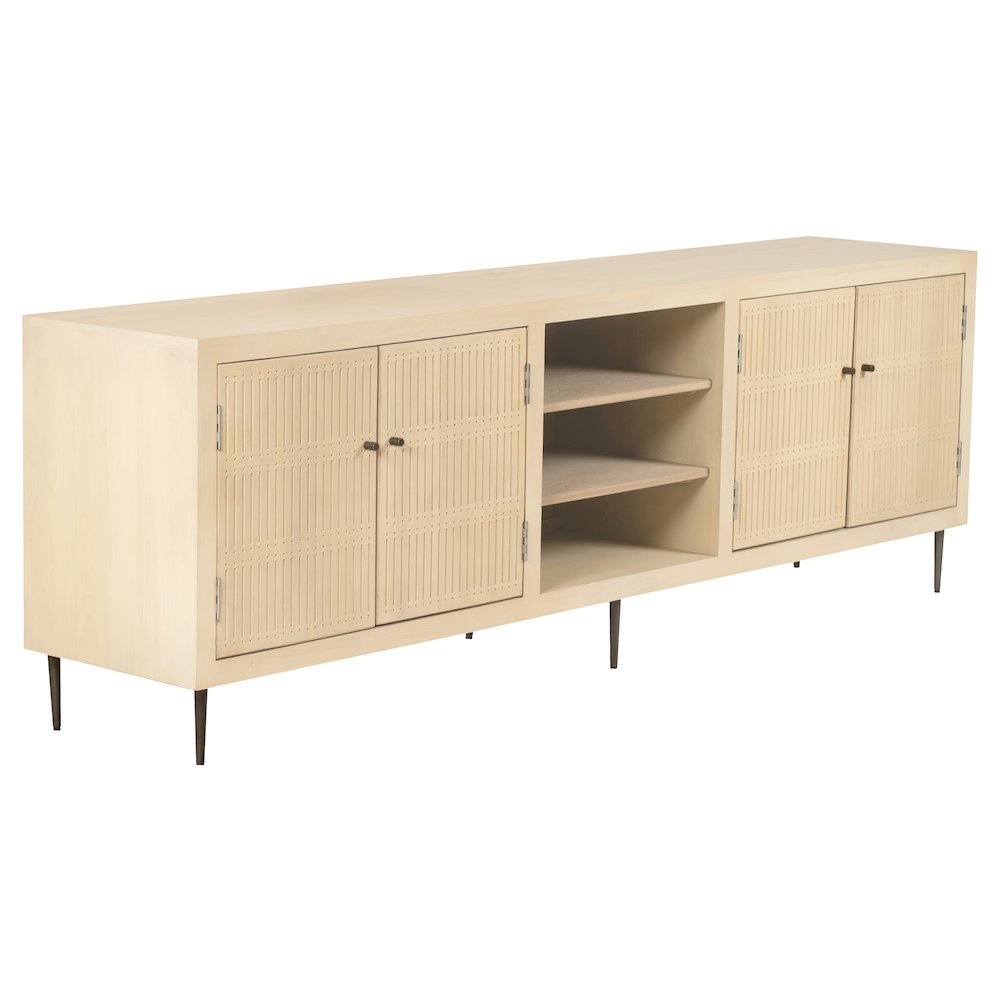 Sampson 4-Door Media Cabinet in Aged Natural. Picture 3