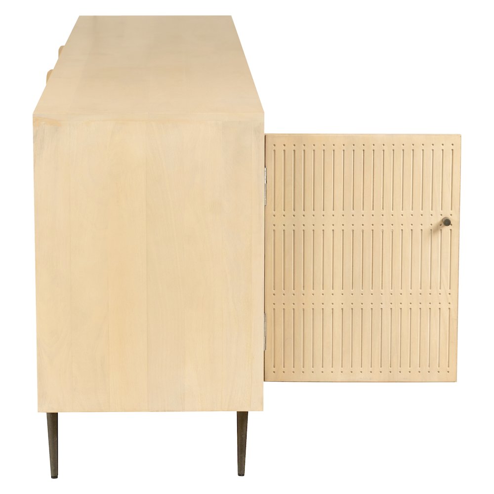 Sampson 4-Door Media Cabinet in Aged Natural. Picture 4