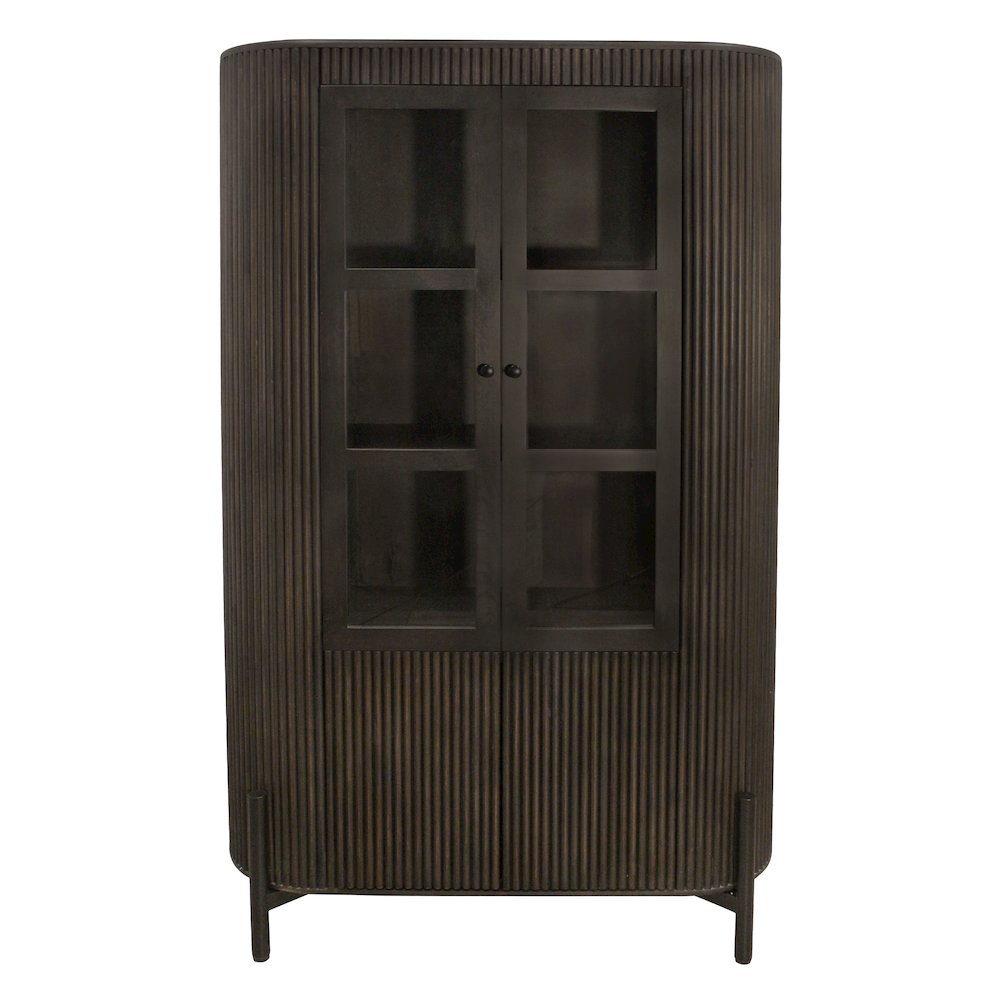 Odin 4-Door Glass Cabinet in Charred Ember. Picture 1