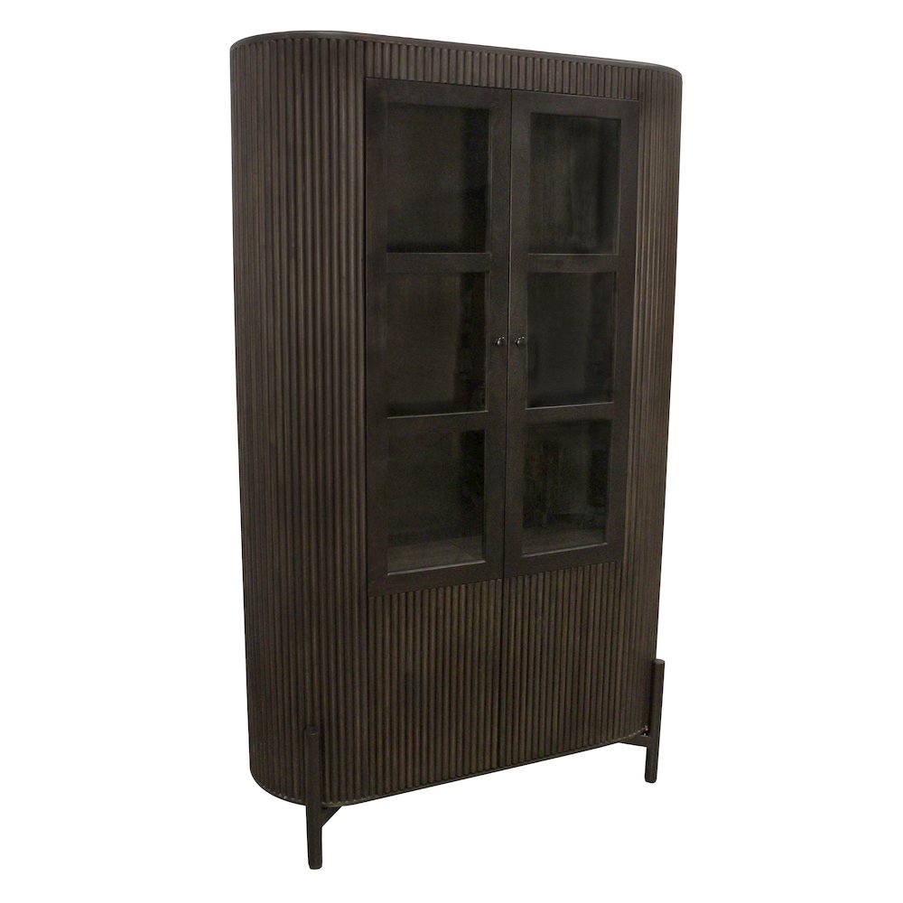 Odin 4-Door Glass Cabinet in Charred Ember. Picture 2