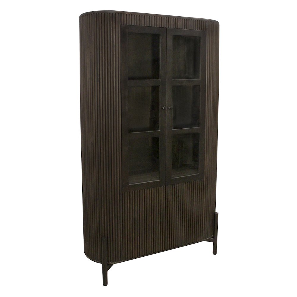 Odin 4-Door Glass Cabinet in Charred Ember. Picture 3