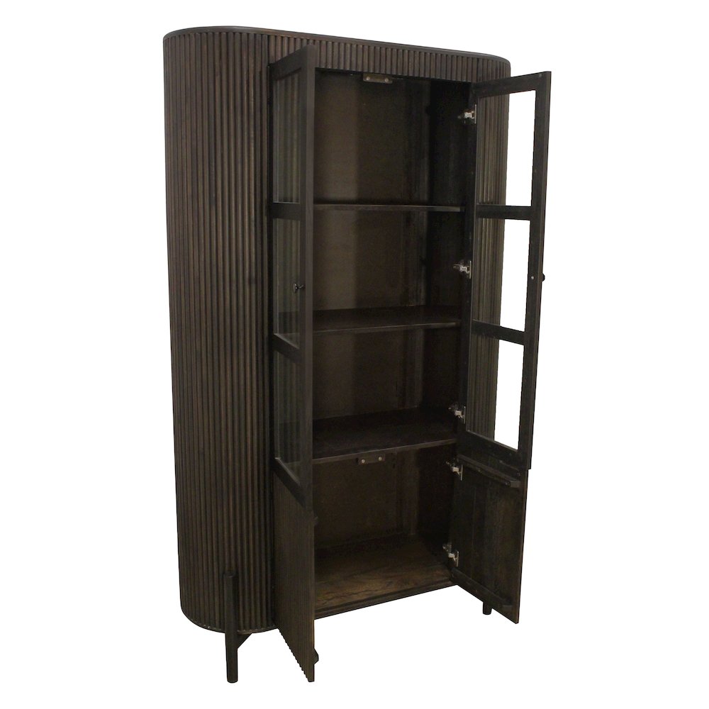Odin 4-Door Glass Cabinet in Charred Ember. Picture 5