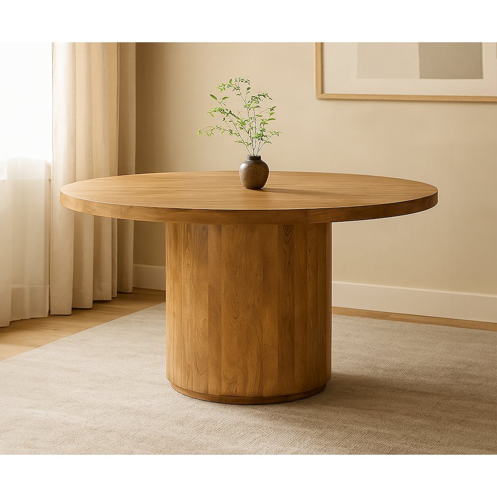 Flagstaff 60" Round Dining Table in Spice Tan. Picture 2