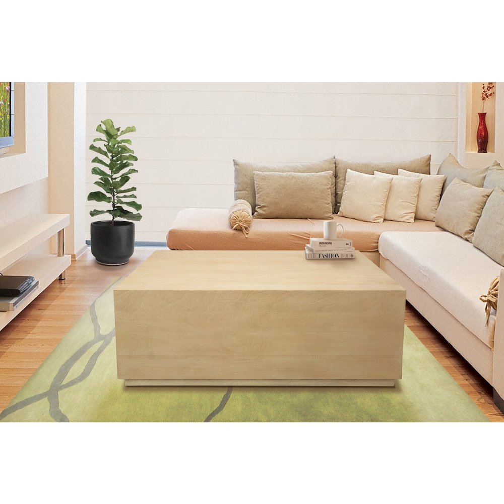 Flagstaff 48" Square Cocktail Table in Stone Natural. Picture 4