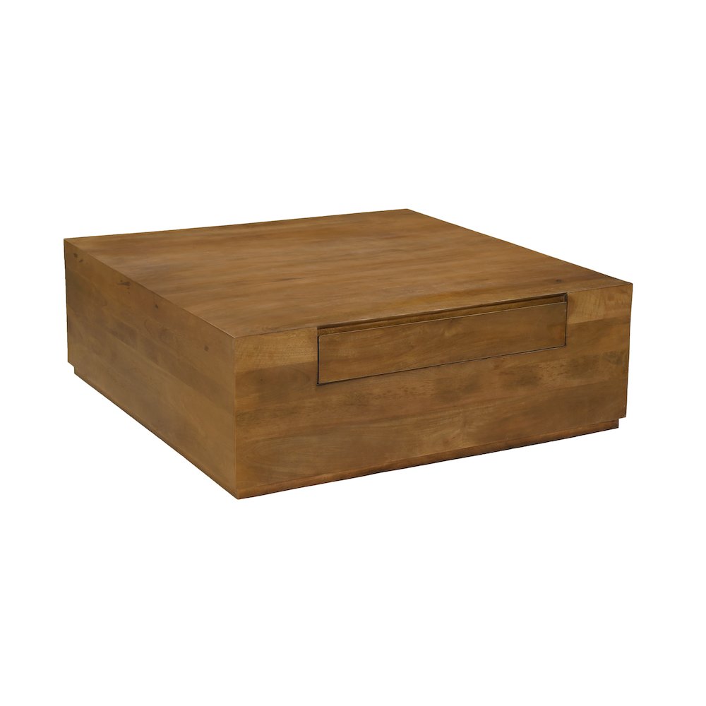 Flagstaff Square Cocktail Table in Spice Tan with 2-Drawers. Picture 2