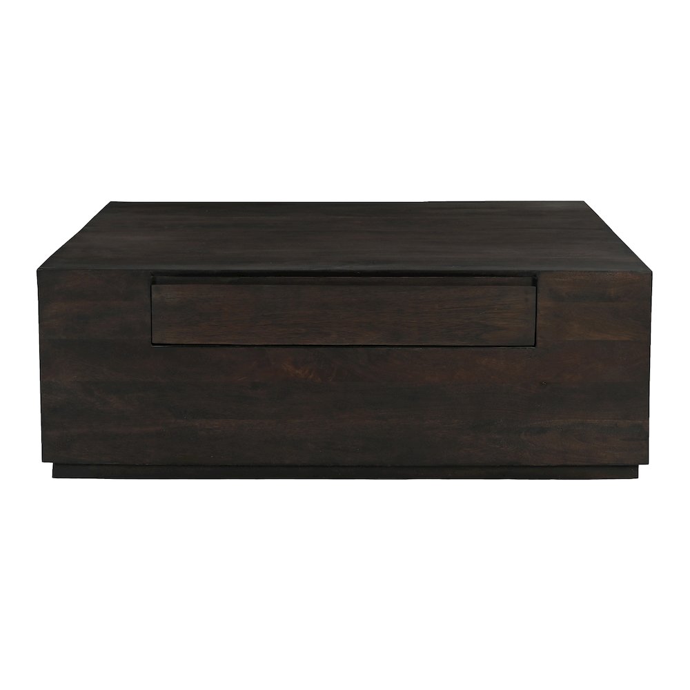 Flagstaff 48" Square Cocktail Table in Barista Brown with 2-Drawers. Picture 1