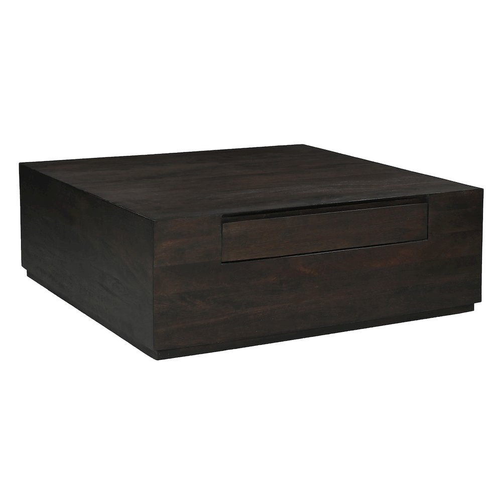 Flagstaff 48" Square Cocktail Table in Barista Brown with 2-Drawers. Picture 2