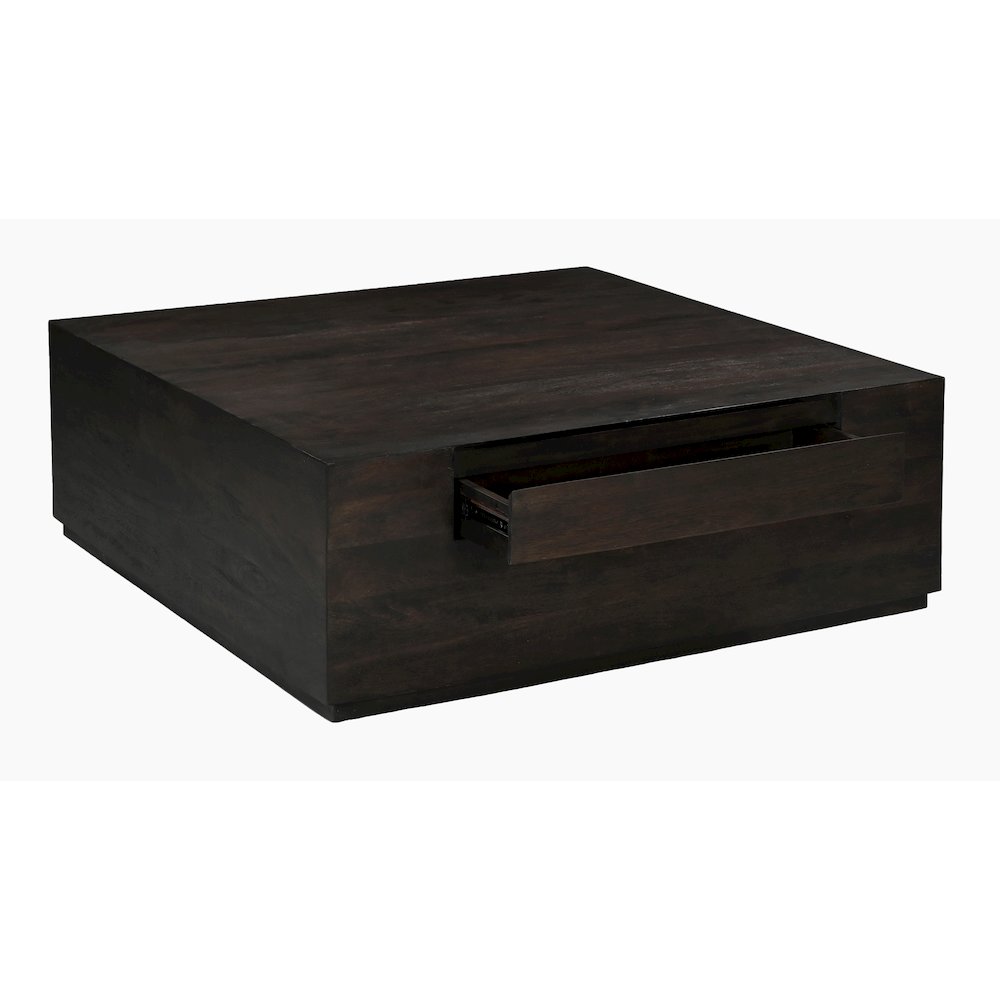 Flagstaff 48" Square Cocktail Table in Barista Brown with 2-Drawers. Picture 3