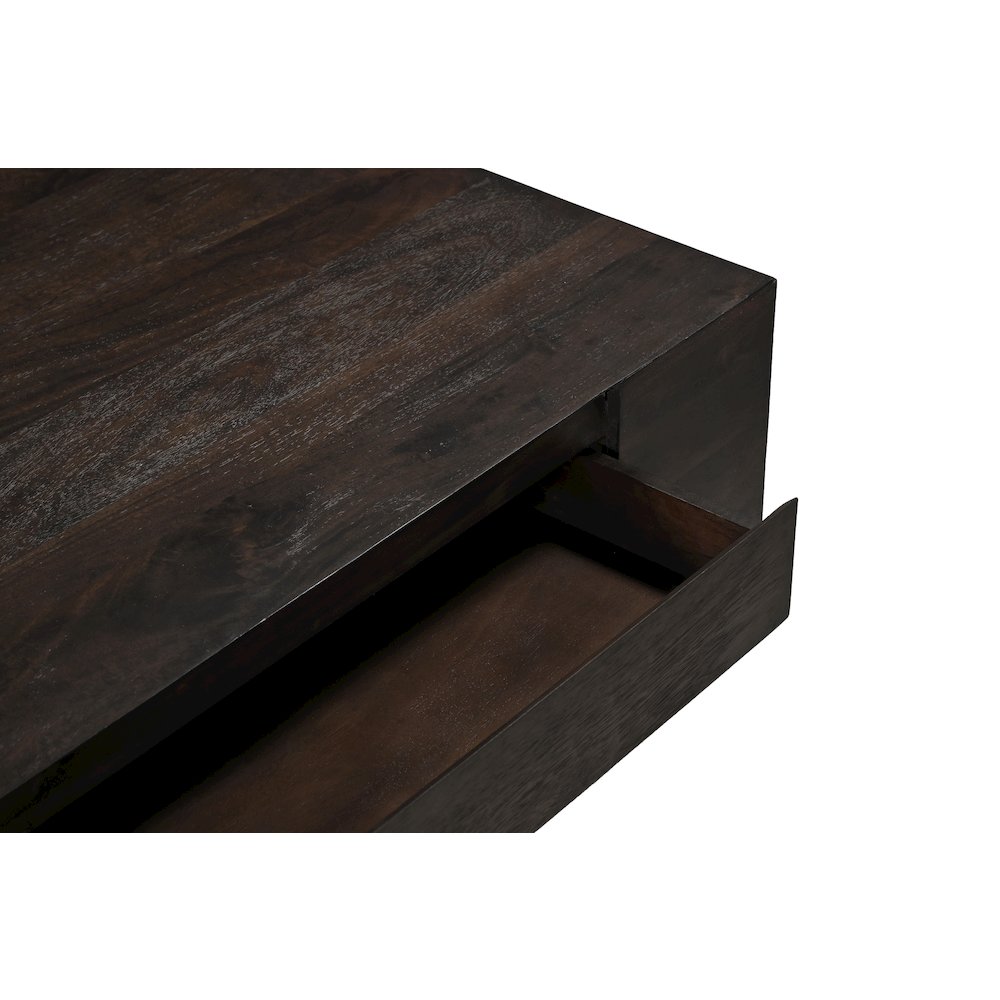 Flagstaff 48" Square Cocktail Table in Barista Brown with 2-Drawers. Picture 4