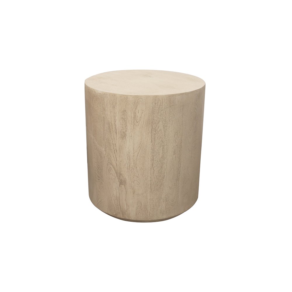 Flagstaff Round Side Table in Stone Natural. Picture 1