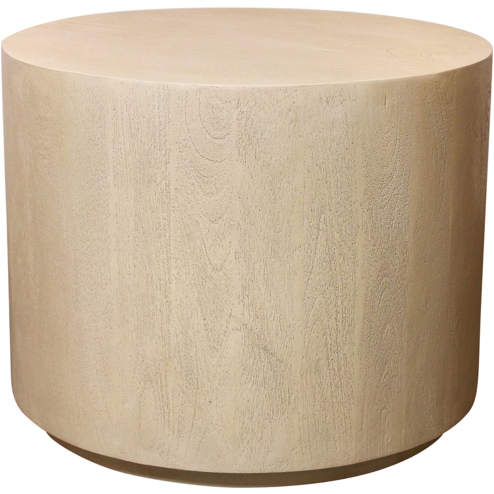 Flagstaff Round Side Table in Stone Natural. Picture 1