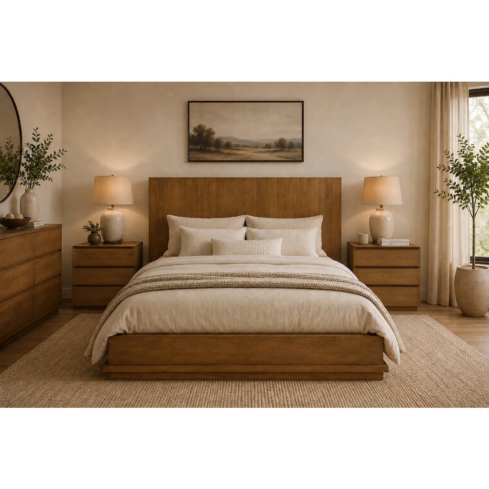 Flagstaff Queen Bed - Spice Tan. Picture 2