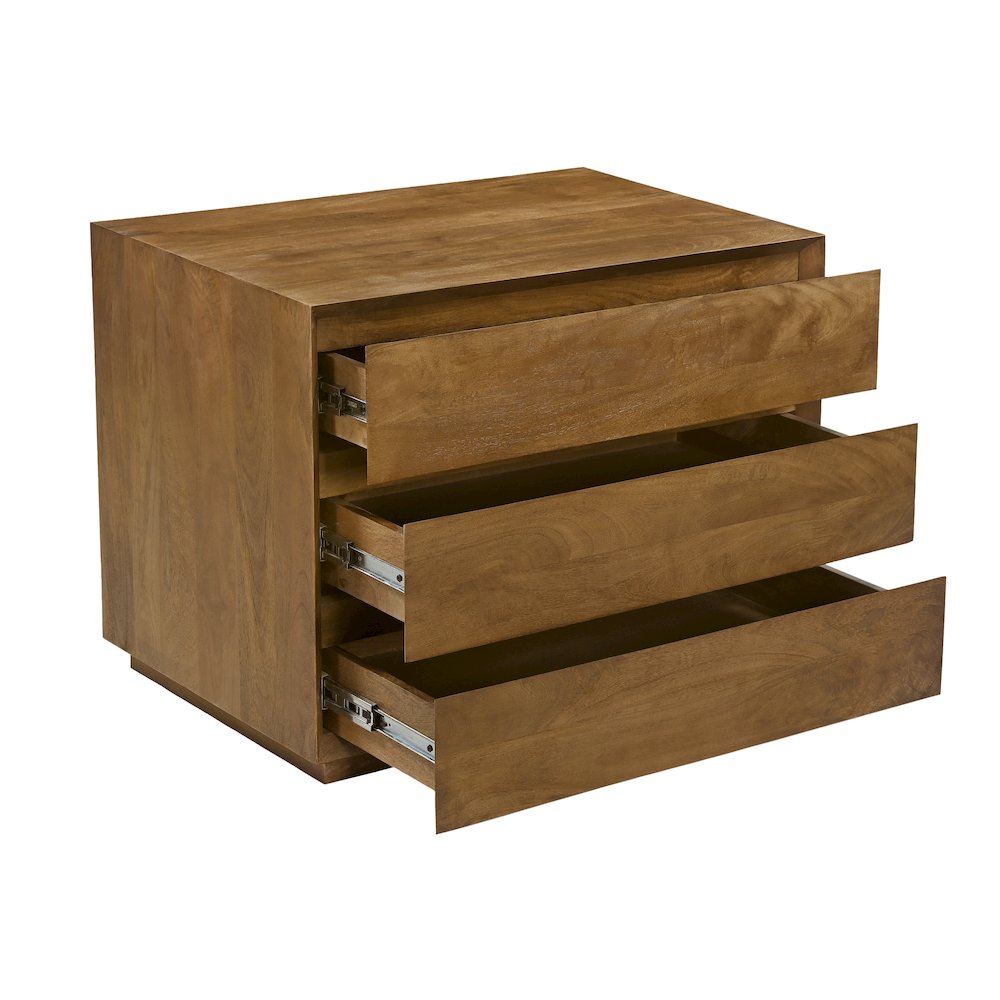 Flagstaff 3-Drawer Nightstand in Spice Tan. Picture 3