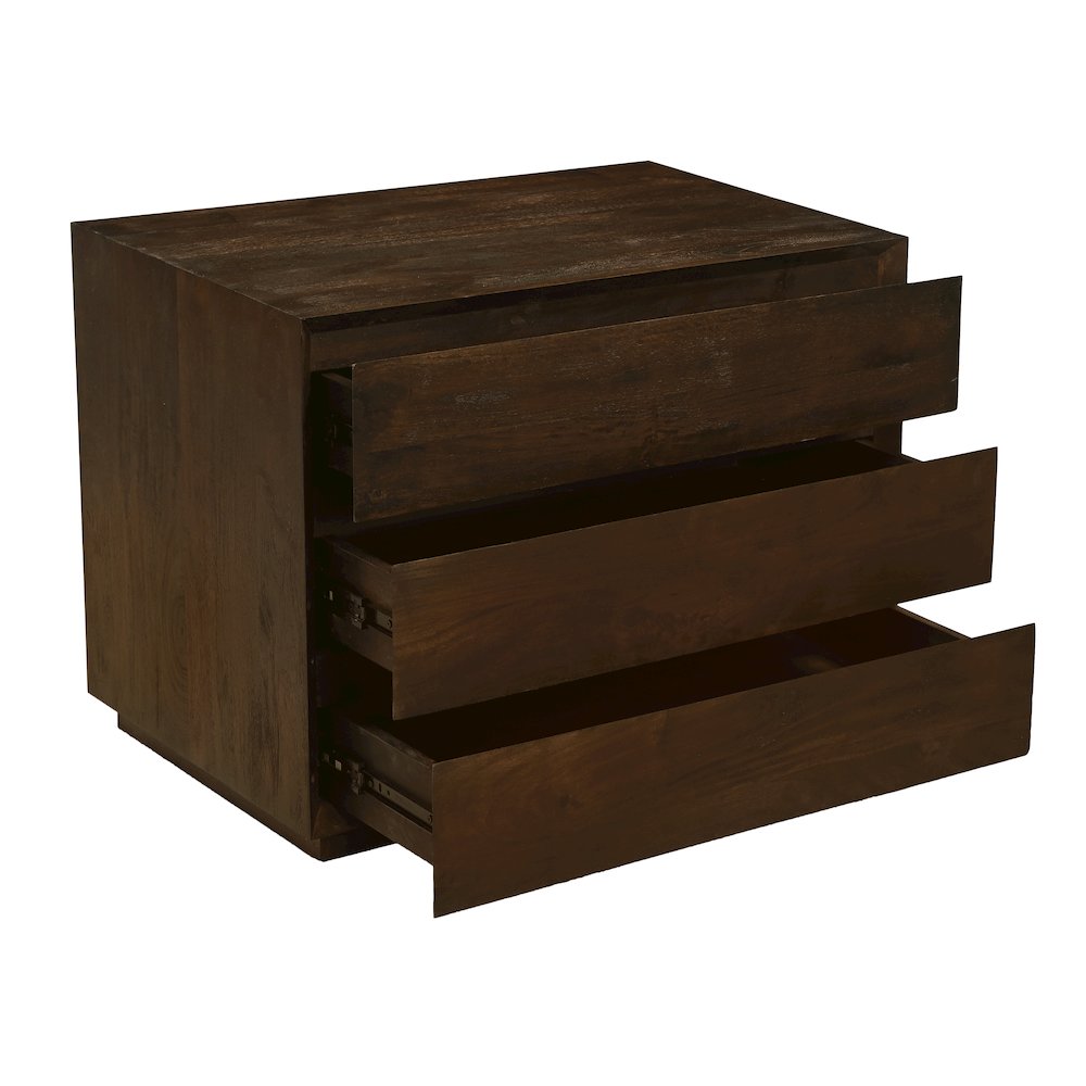 Flagstaff 3-Drawer Nightstand in Barista Brown. Picture 3