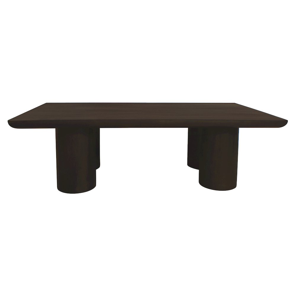 Sullivan Solid Wood Rectangular Coffee Table in Dark Brown Finish. Picture 2