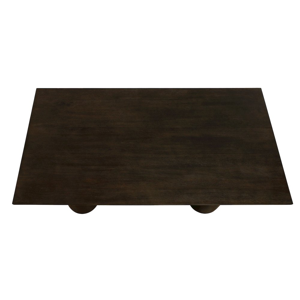 Sullivan Solid Wood Rectangular Coffee Table in Dark Brown Finish. Picture 6