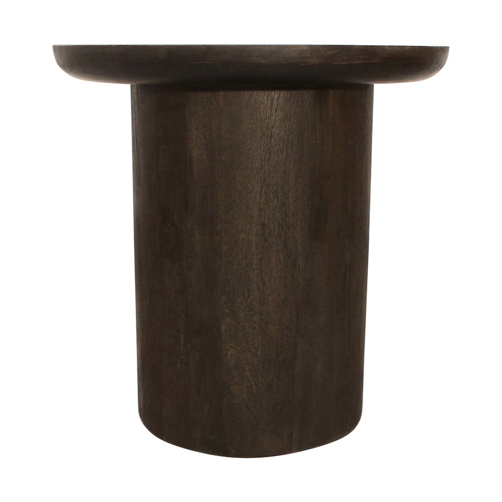 Sullivan 24'' Solid Wood Round End Table in Dark Brown Finish. Picture 2