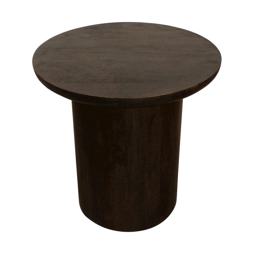 Sullivan 24'' Solid Wood Round End Table in Dark Brown Finish. Picture 3