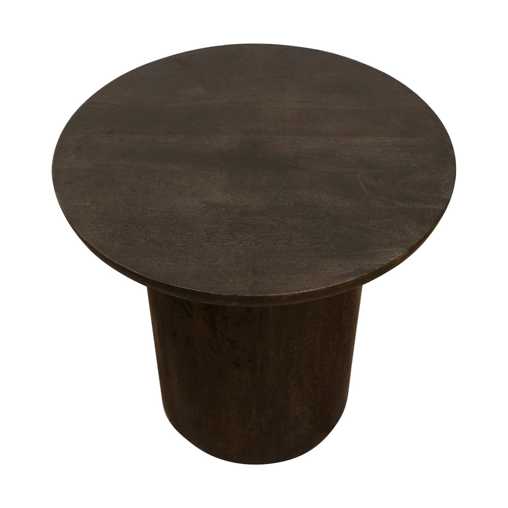 Sullivan 24'' Solid Wood Round End Table in Dark Brown Finish. Picture 4