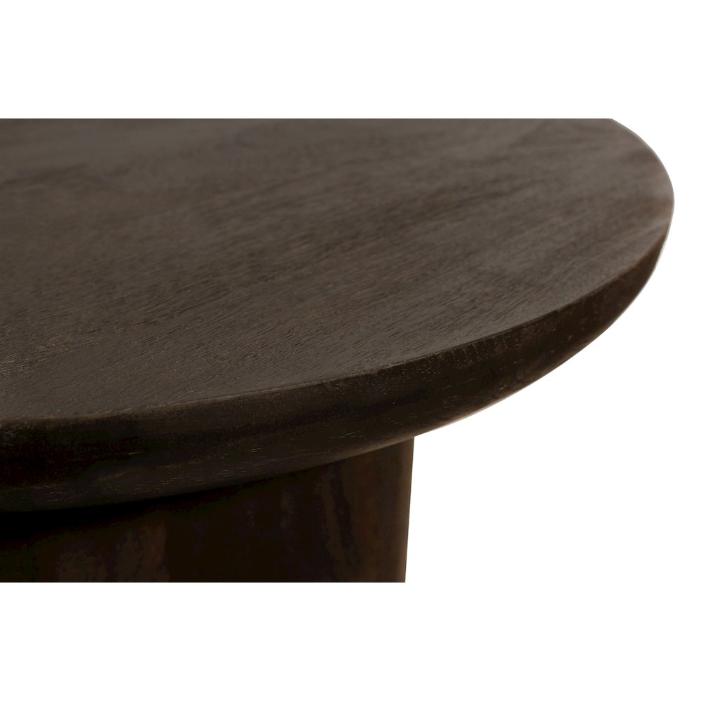 Sullivan 24'' Solid Wood Round End Table in Dark Brown Finish. Picture 6