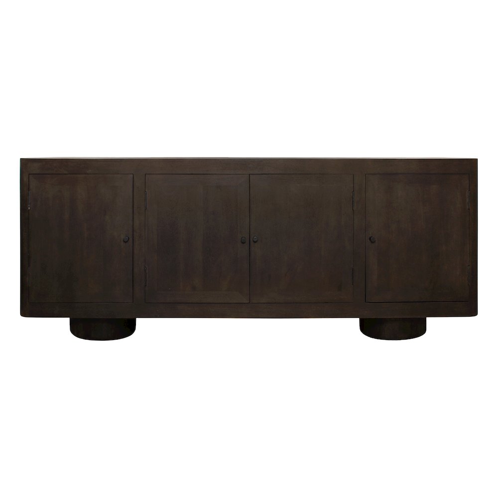 Sullivan Solid Wood 4-Door Sideboard in Dark Brown Finish. Picture 1