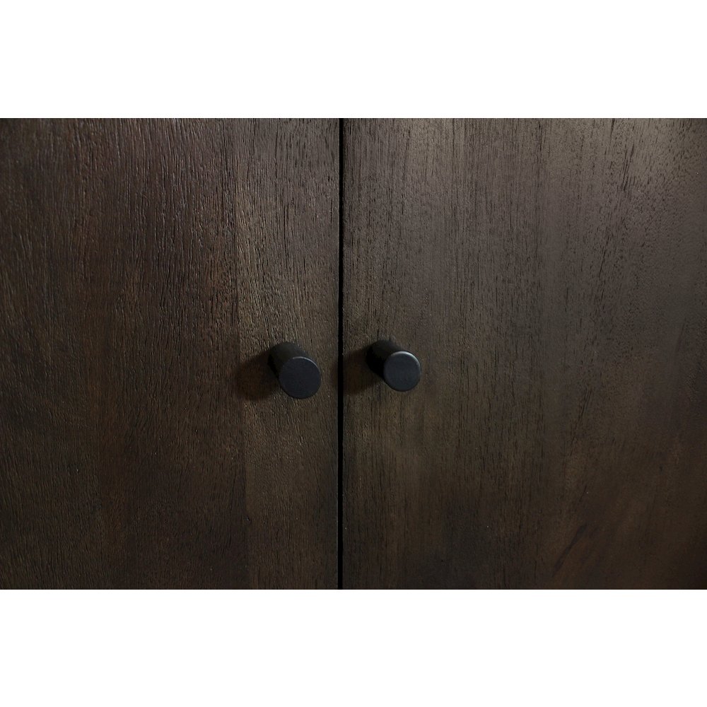Sullivan Solid Wood 4-Door Sideboard in Dark Brown Finish. Picture 6