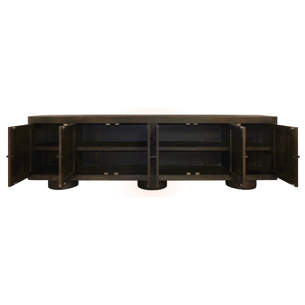 Sullivan Solid Wood 6-Door Sideboard in Dark Brown Finish. Picture 3
