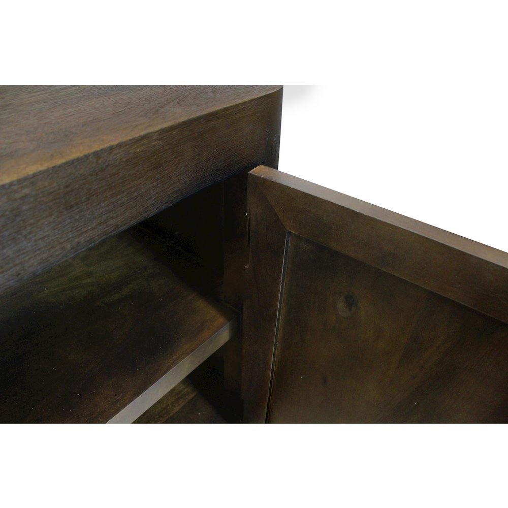 Sullivan Solid Wood 6-Door Sideboard in Dark Brown Finish. Picture 7