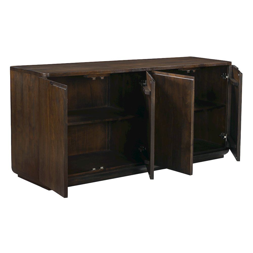 Bernard 4-Door Sideboard in Barista Brown on Solid Acacia Wood. Picture 4
